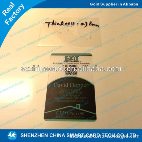 Transparent PVC Material Plastic business card printing